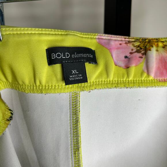 BOLD Elements Skirt-XL- bright yellow floral, stretchy,‎ summer, fun - Picture 4 of 4